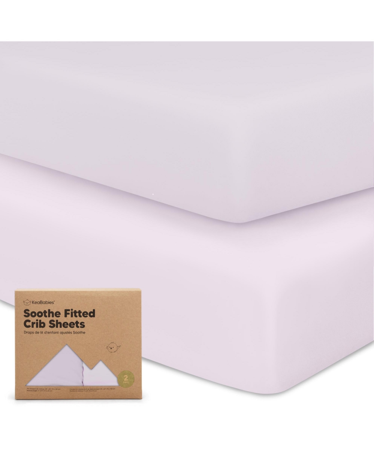 KeaBabies 2pk Soothe Fitted Crib Sheets Neutral, Organic Baby Crib Sheets, Fits Standard Nursery Baby Mattress - Thistle