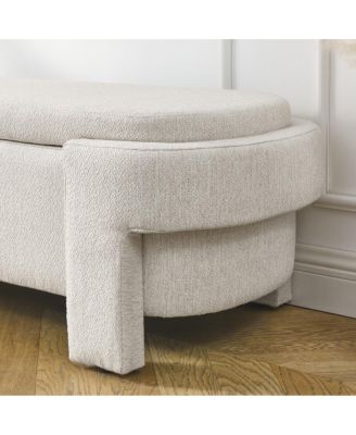 Foam Beige Upholstered Storage Bench (51.5"X20.5"X17")