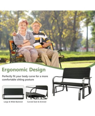 SUGIFT Outdoor Patio Steel Swing Bench Loveseat