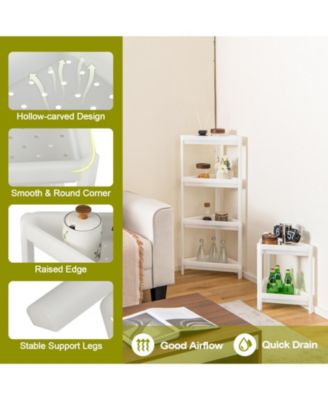2 Pack 3-Tier Detachable Floor Corner Shower Shelf with Drainage Holes