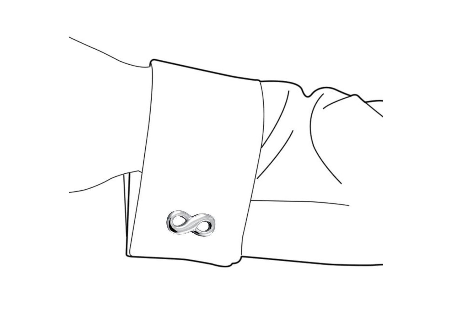 Мужские запонки Bling Jewelry Classic Infinity Forever Love Cufflinks .925 Sterling Silver Hinge Back, цвет: Серебряный — фото 2