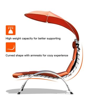 Patio Hammock Chaise Lounger Chair with Canopy