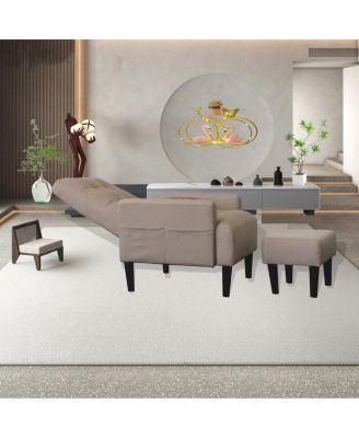 Modern Fabric Sofa, Chair, Ottoman Trio