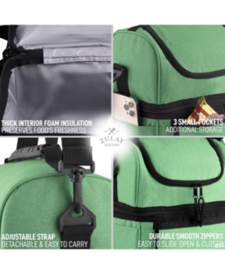 Insulated Lunch Bag Dual Compartment with Adjustable Strap