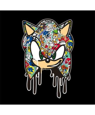 Boys Bioworld Graffiti Portrait Youth Black Crew Neck Sweatshirt