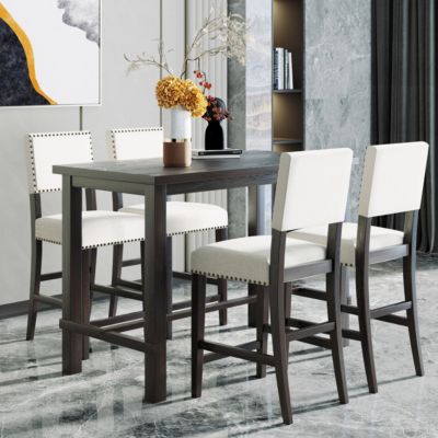 Streamdale 5-Piece Espresso Counter Height Dining Set