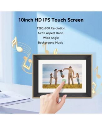 10.1" WiFi Digital Photo Frame with Photos/Videos sharing - with Wood Frame