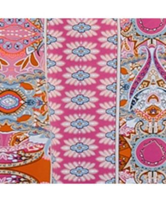 Women's Floral Paisley Print Belted Maxi Beach Dress