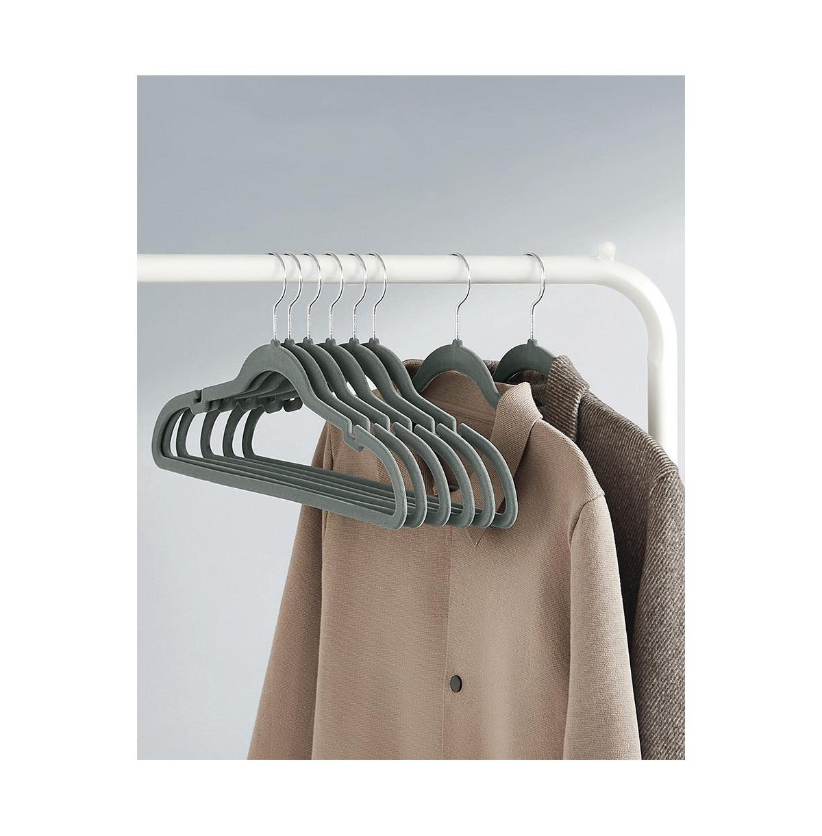 Slickblue 50-Pack Velvet Coat Hangers, Non-Slip Clothes Hangers with Shoulder Notches for Clothing Storage