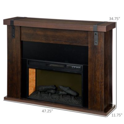 35" Electric Fireplace with Mantel Remote 12H Timer 1400W