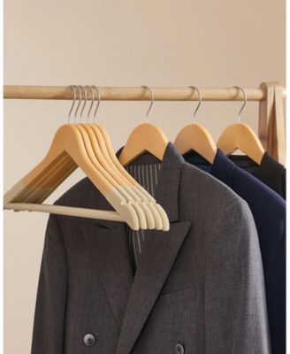 Set Of 20 Velvet Wooden Hangers