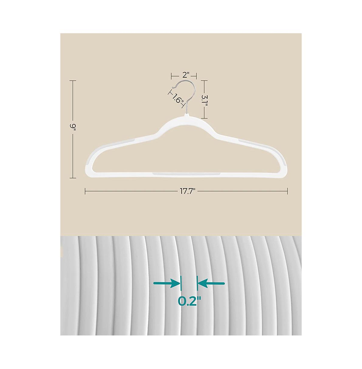 Slickblue Clothes Hangers, Pack of 50 Plastic Coat Hangers, Non-Slip, Space-Saving, Swivel Hook
