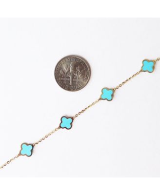 Mini Onyx Clover Necklace 14K Yellow Gold