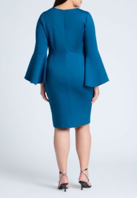 Women's Flare Sleeve Scuba Dress