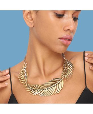 Women's Green Leaf Collar Necklace