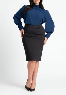 Women's Plus Size Neoprene Pencil Skirt