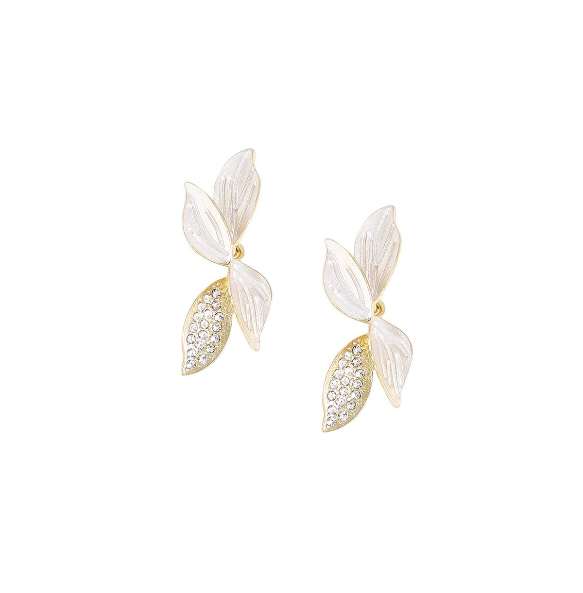 Sohi Women's Silver Flora Drop Earrings In Metallic