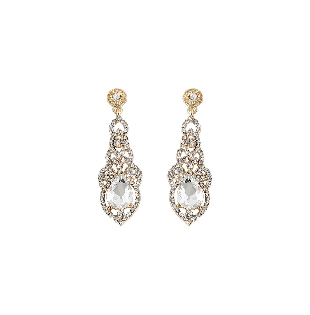 Sohi Women's Dazzling Drop Earrings In Gold