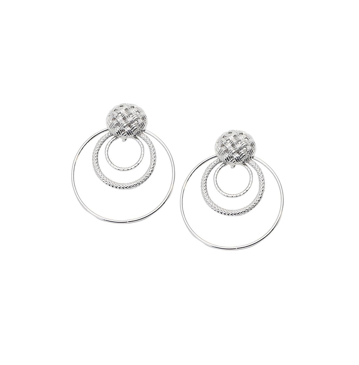 Women's Circular Drop Earrings - Silver