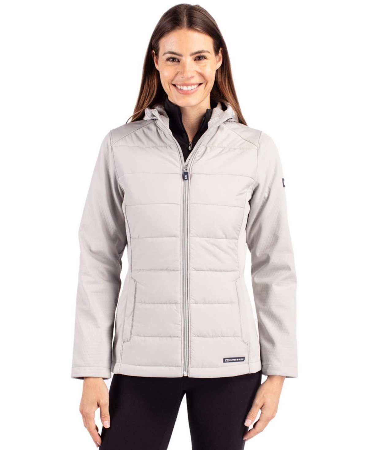 Women's Evoke Hybrid Softshell Recycled Full Zip Hooded Jacket - Navy blue