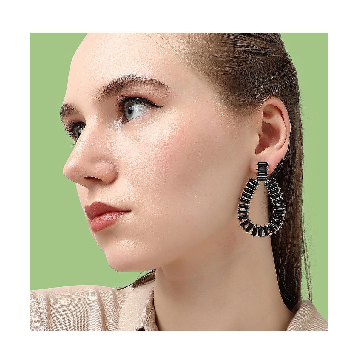 Sohi Women's Lined Drop Earrings