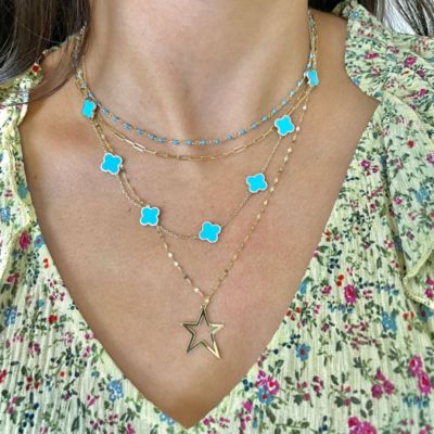 Open Star Necklace 14K Gold