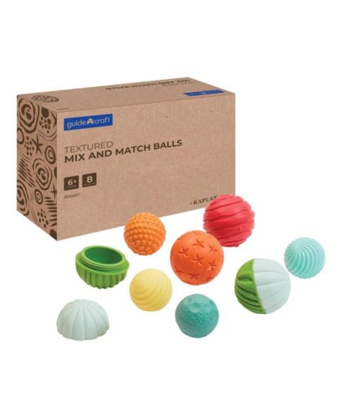 Детские игрушки Kaplan Early Learning Textured Mix and Match Balls Fine Motor 8-Piece Learning Toy, Ages 6 Months+