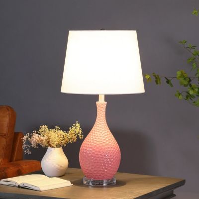 Streamdale 28" Pink Telli Pebble Mid-Century Resin Table Lamp