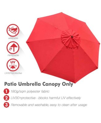 10Ft 8 Rib Umbrella Replacement Canopy Cover Top Patio Sun Shade Market Yard Red