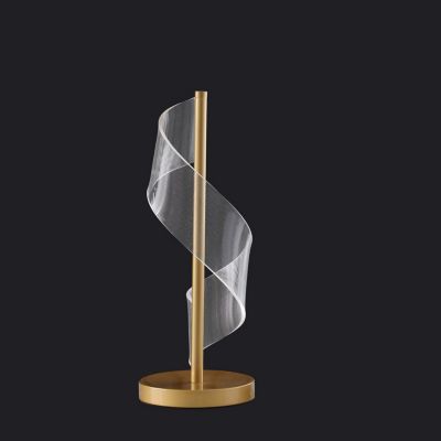 18.75" In Dinamo Modern" S" Wave Swirl Acrylic LED Brushed Gold Table Lamp