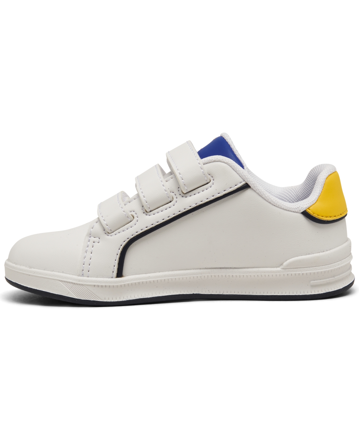Shop Polo Ralph Lauren Toddler Kids Heritage Court Iii Fastening Strap Casual Sneakers From Finish Line In White,multi