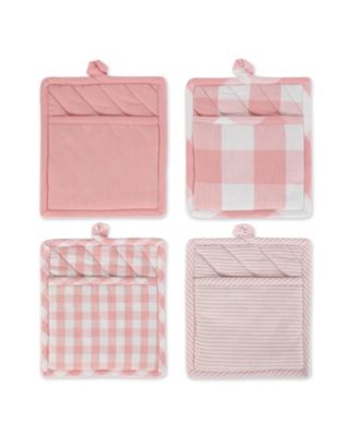 Gingham Check Kitchen Collection, Pink, Potholder Set