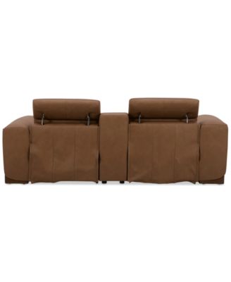 Lovro 3-Pc. Leather Sofa with 2 Power Motion Chairs & 1 Console, Created for Macy's