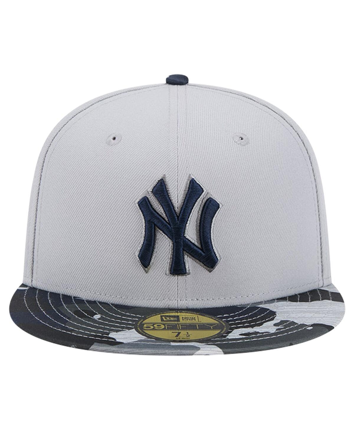 New Era Men'sNew York Yankees Active Team Camo 59FIFTY Fitted Hat - Gray