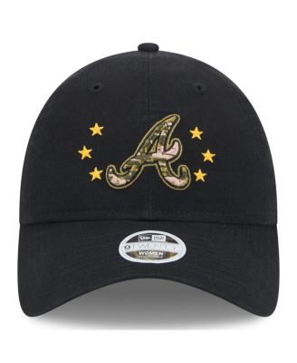 Women's Black Atlanta Braves 2024 Armed Forces Day 9TWENTY Adjustable Hat