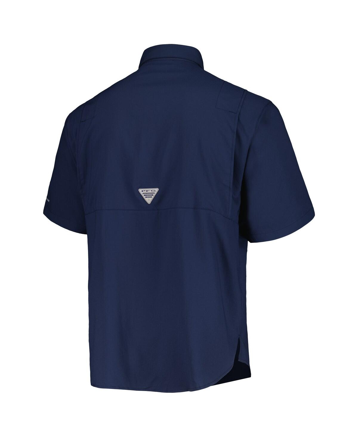 Columbia Men's Navy Atlanta Braves Tamiami Omni-shade Button-down Shirt In Navy