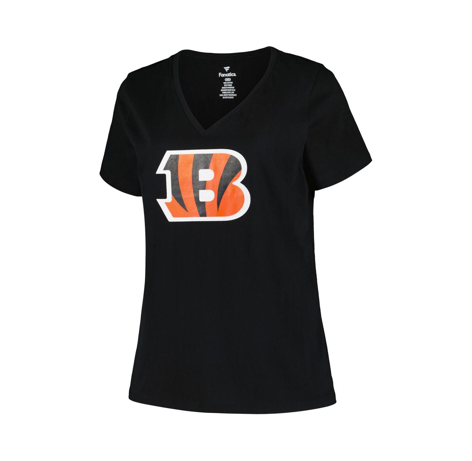 Women's Black Cincinnati Bengals Plus Size Mother's Day 1 Mom V-Neck T-Shirt