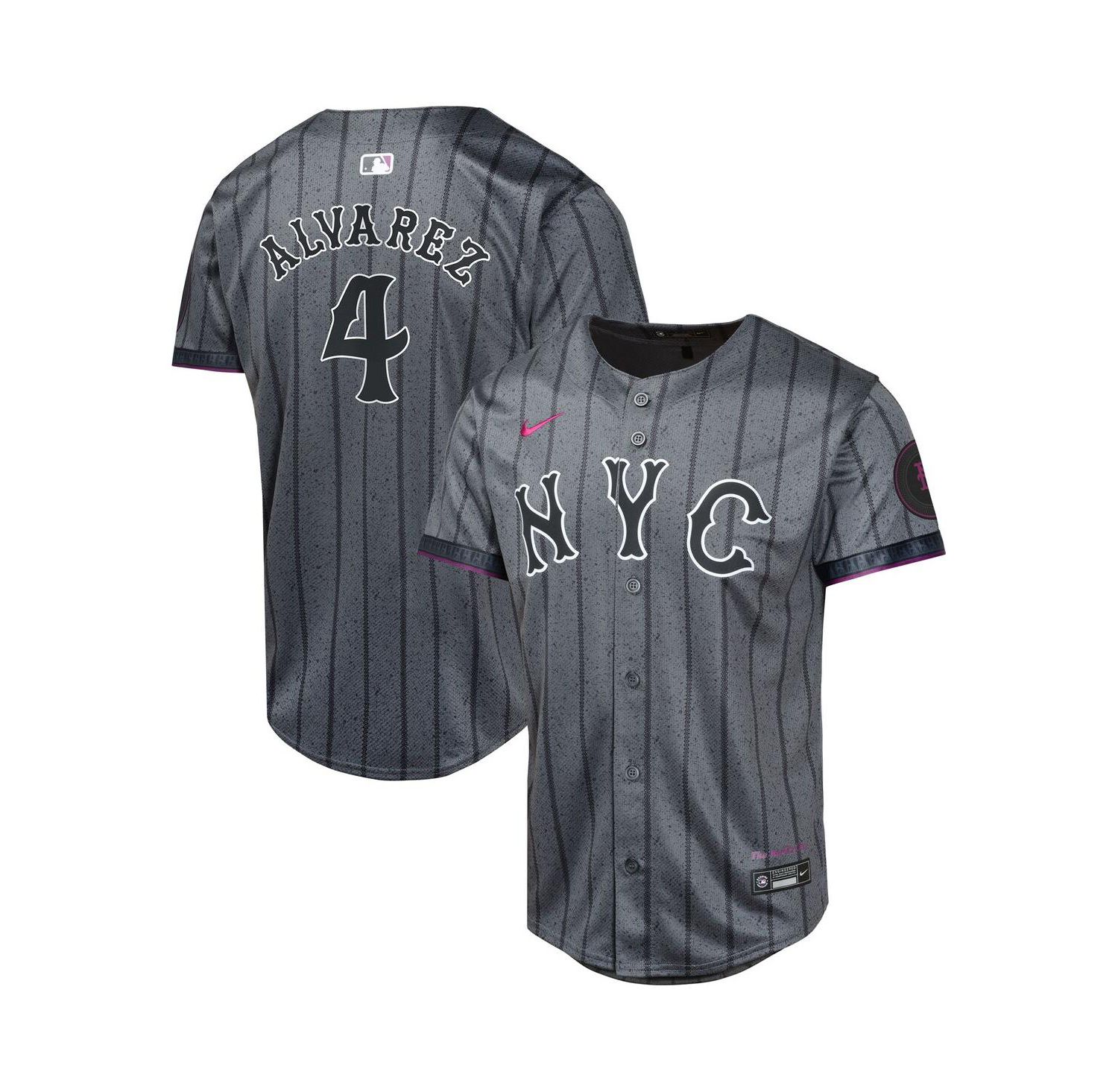 Big Boys and Girls Francisco Alvarez Graphite New York Mets 2024 City Connect Limited Player Jersey