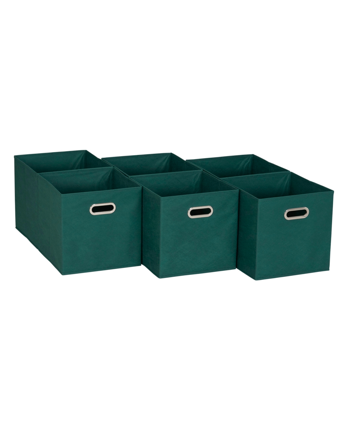 HOUSEHOLD ESSENTIALS 6 CT OPEN FABRIC CUBE STORAGE BINS 