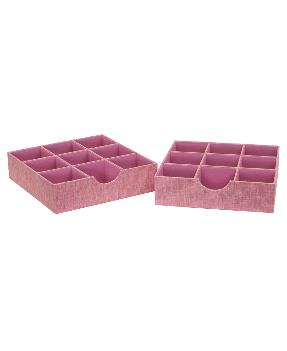 9-Compartment Drawer Organizers Pack of 2 - Pink
