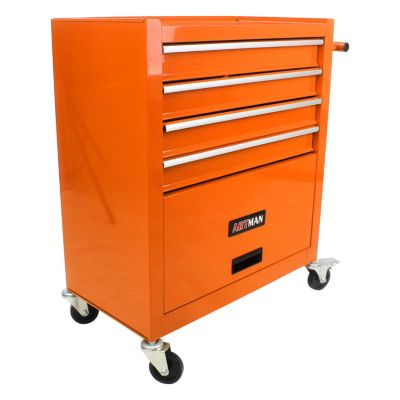  4 Drawers Multifunctional Tool Cart With Wheels-Orange