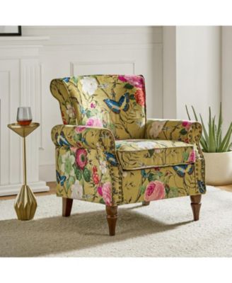 Avelina Wooden Armchair with Nailhead Trim