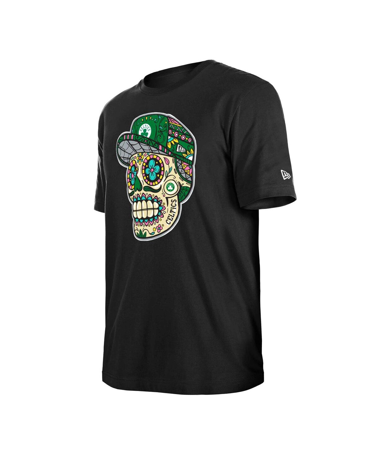 NEW ERA MEN'S AND WOMEN'S BLACK BOSTON CELTICS SUGAR SKULL T-SHIRT 
