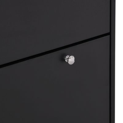 3-Drawer Shoe Cabinet with Hooks and Adjustable Panel