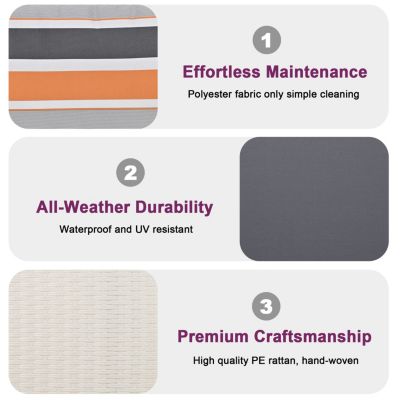 Streamdale White and Gray 2-Seater Wicker Porch Swing