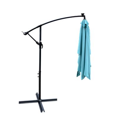 Solar Powered LED Patio Umbrella, 8 Ribs, Crank and Cross Base