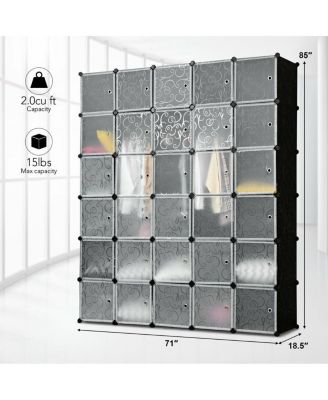 DIY 30 Cube Portable Closet Clothes Wardrobe Cabinet