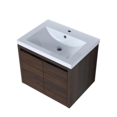 24 Inch Bathroom Cabinet with Sink, Soft Close Doors