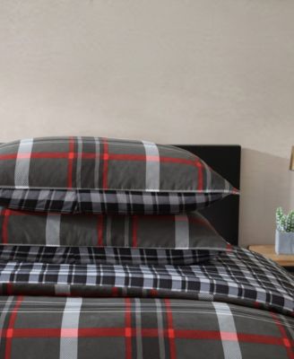 CLOSEOUT! Willow Plaid Microsuede 2 Piece Duvet Cover Set, Twin