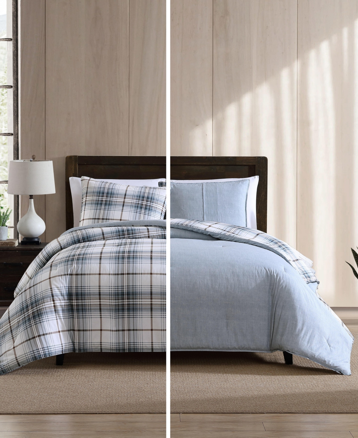 Eddie Bauer Alder Plaid Reversible 3 Piece Comforter Set